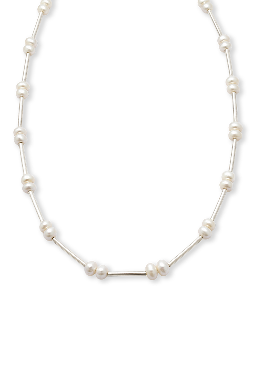 COLLAR TUBO Y PERLAS