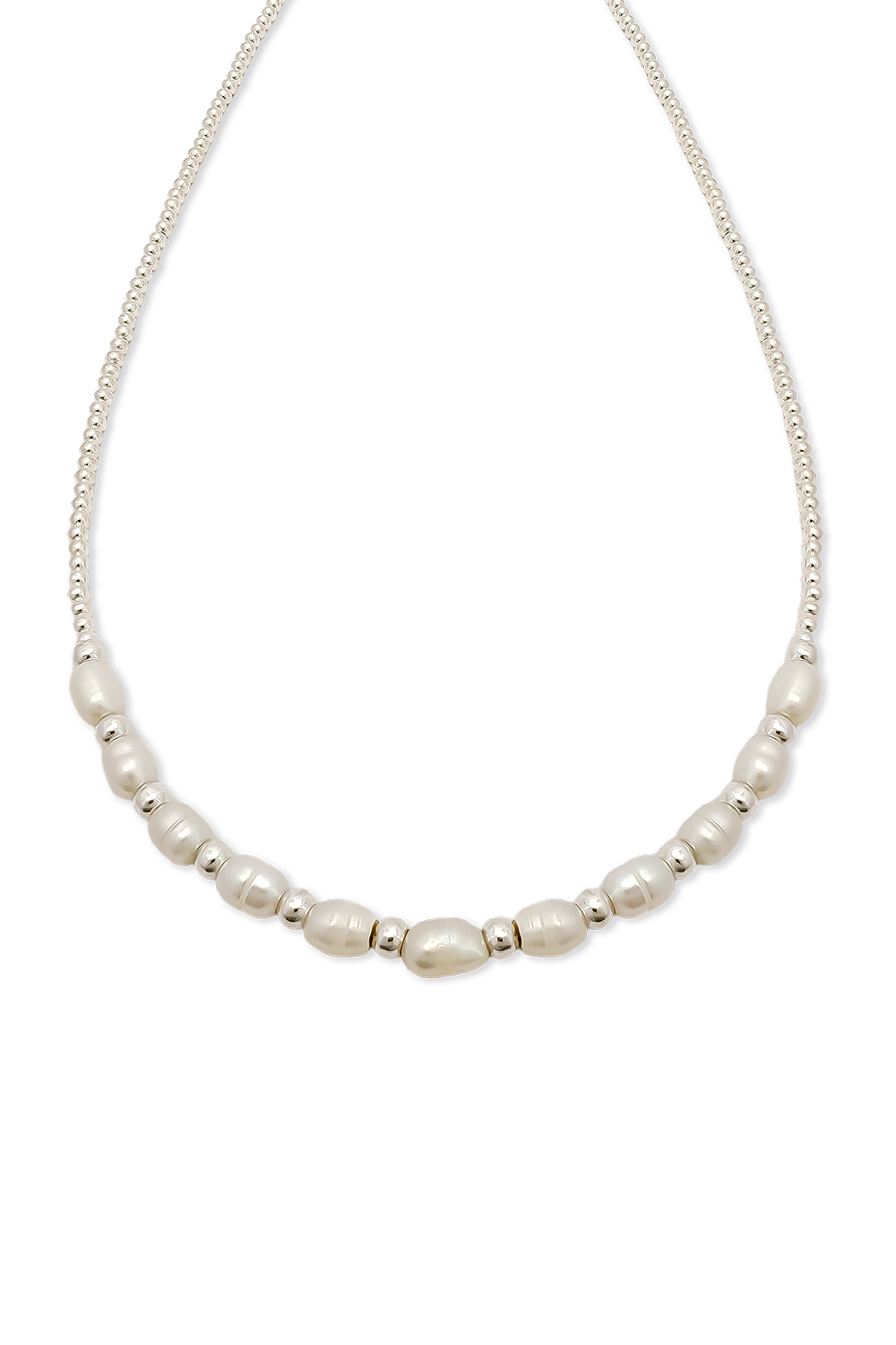 COLLAR PLATA PERLA PEQUEÑA