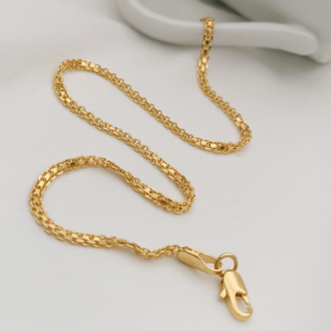 PULSERA EN ORO LAMINADO TEJIDO CHINO DE 24CM