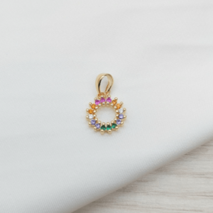 DIJE CIRCULAR CON CIRCONES MULTICOLOR