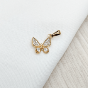 DIJE MARIPOSA CON MICROCIRCONES BLANCOS