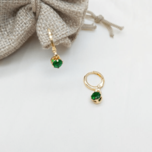 CANDONGA EN ORO LAMINADO CON CIRCÓN VERDE