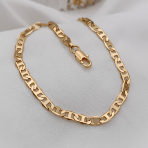 PULSERA EN ORO LAMINADO TEJIDO PLANO 19.5CM