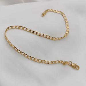 PULSERA EN ORO LAMINADO TEJIDO ESCALERA 20CM